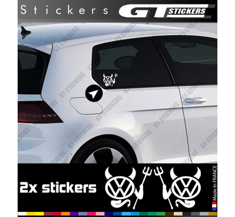 2 Stickers Volkswagen Devil 90 mm