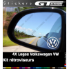 4 Stickers Logo VW Volkswagen pour retroviseurs