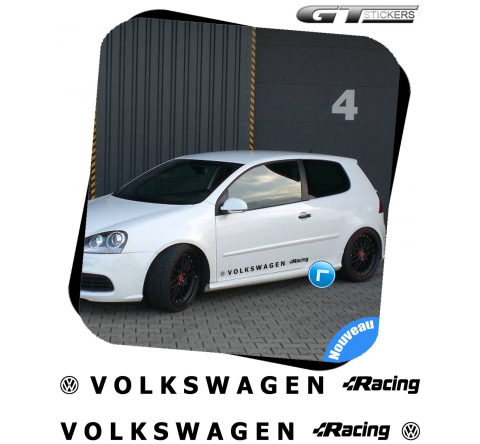 2 Stickers VW Volkswagen Racing XXL