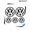 5 Stickers Logo VW Volkswagen 100 mm et 60 mm