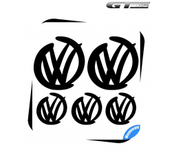 5 Stickers Logo VW Volkswagen Racing Design 100 mm et 60 mm