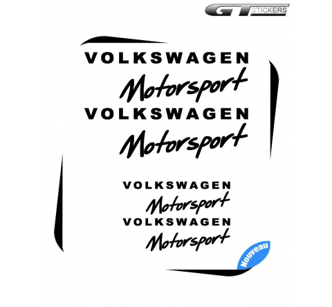 4 Stickers VW Volkswagen Motorsport Design 100 mm et 200 mm