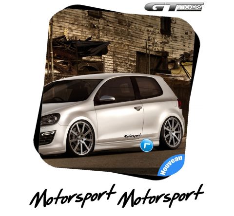 2 Stickers VW Volkswagen Motorsport Italic Design 300 mm