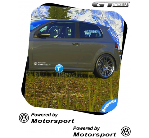 2 Stickers Volkswagen Powered by VW Motorsports 300 mm