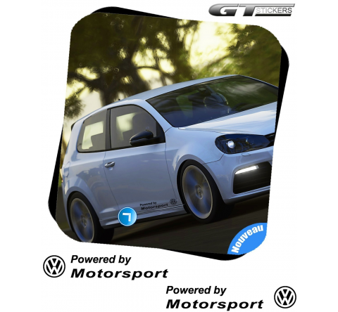 2 Stickers Volkswagen Powered by VW Motorsports 400 mm