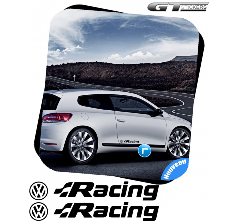Kit Stickers VW VOLKSWAGEN Racing + Logo 300 mm