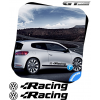 2 Stickers VW VOLKSWAGEN Racing + Logo 500 mm