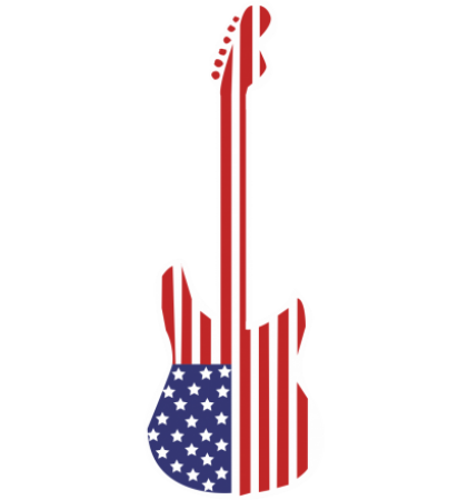 Autocollant Guitare USA - ref.SVYAN169