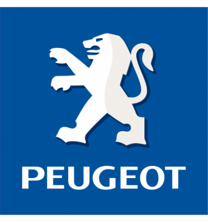 Logo Peugeot Fond Bleu Droite - Stickers Auto Peugeot