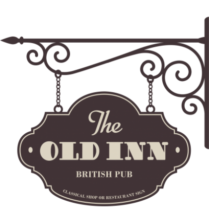 Autocollant British Pub The Old Inn Vintage