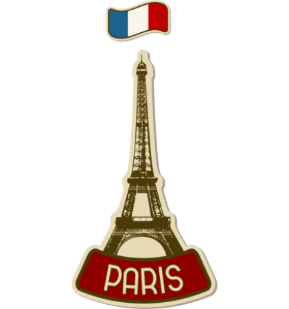 Autocollant Paris Tour Eiffel Vintage