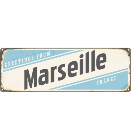 Autocollant Plaque Vintage Marseille