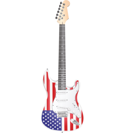 Autocollant Guitare USA 2