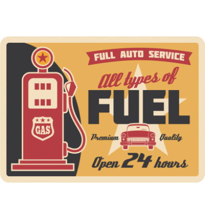 Autocollant Plaque Vintage Fuel