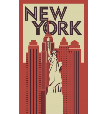 Autocollant New York Affiche Vintage