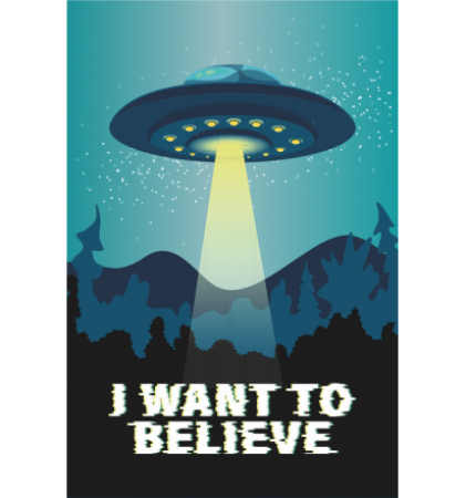 Autocollant Poster I Want to Believe UFO