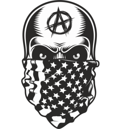 Autocollant Tête de mort Anarchiste U.S.A