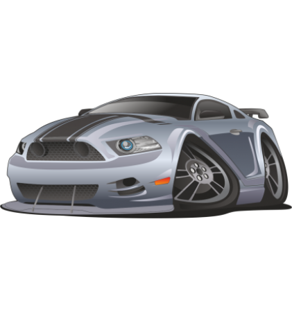 Autocollant Ford Mustang Caricature