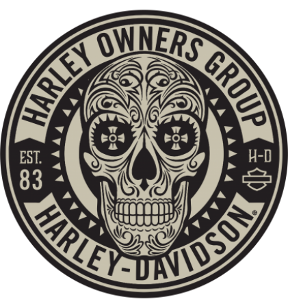 Autocollant Moto Harley Davidson Owners Group Calavera