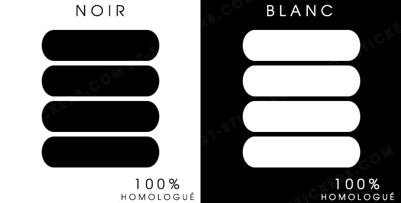 Kit de 18 stickers noir adhésifs réfléchissants pour signalisation sur casque